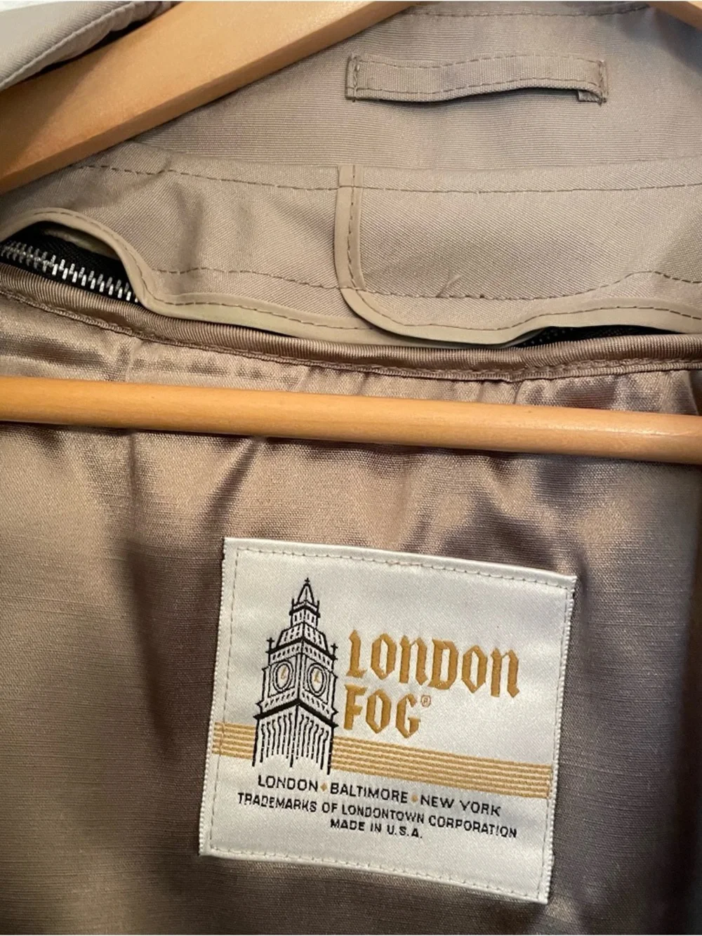 Vintage‎ London Fog Douglas Trench Coat Men’s 42 Reg Tan/Khaki NWT Made In USA